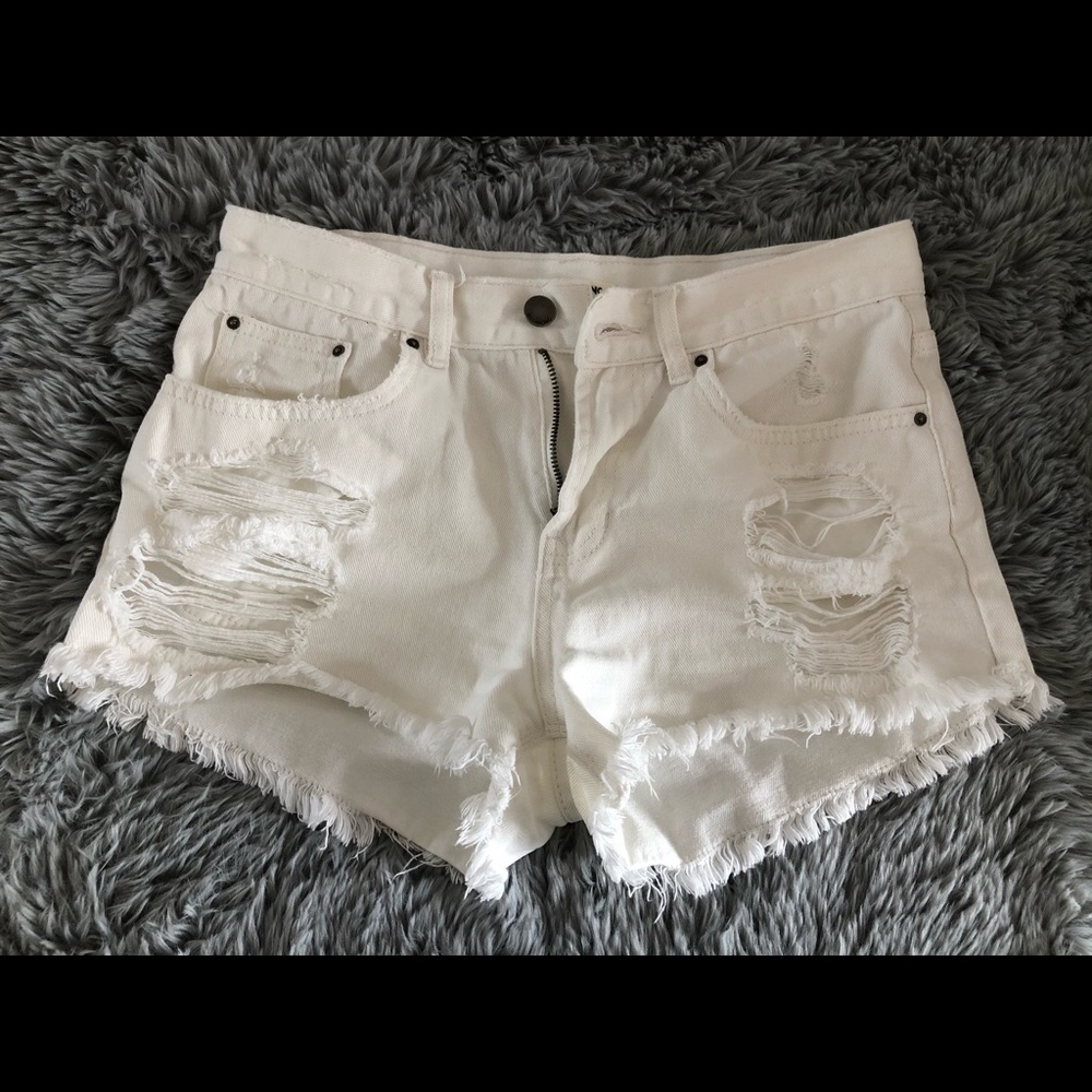 Billabong white denim shorts